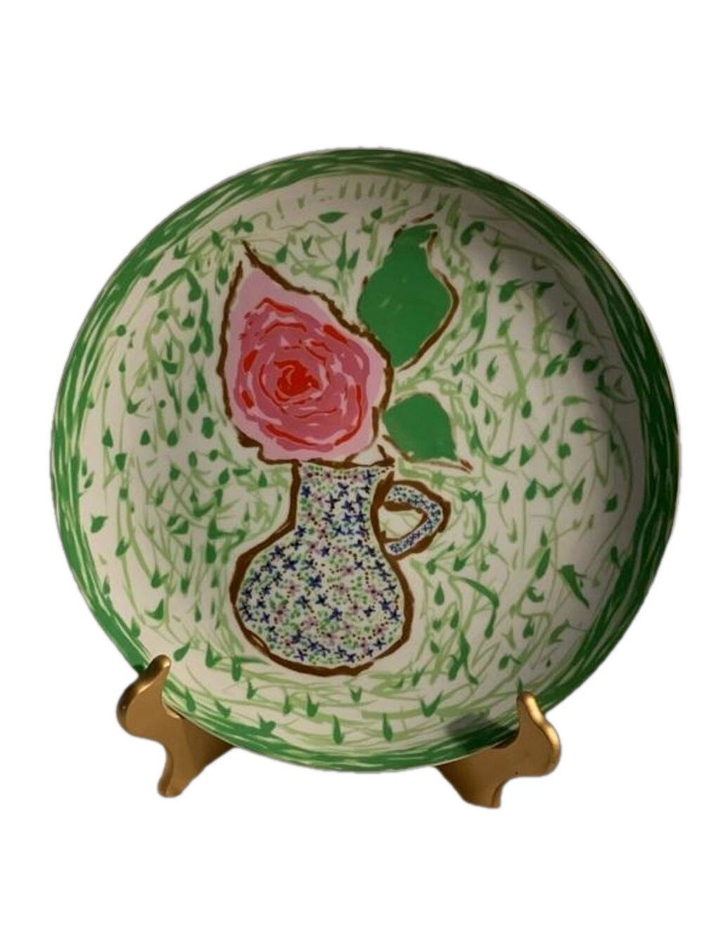 Gloria Vanderbilt round painted platter